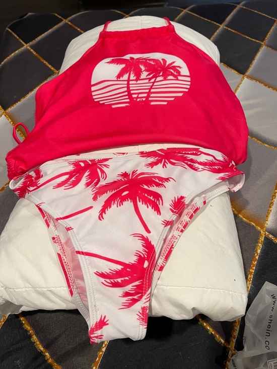 SHEIN Other - Pink Palm Tree Two-Piece Swim Set Brand New